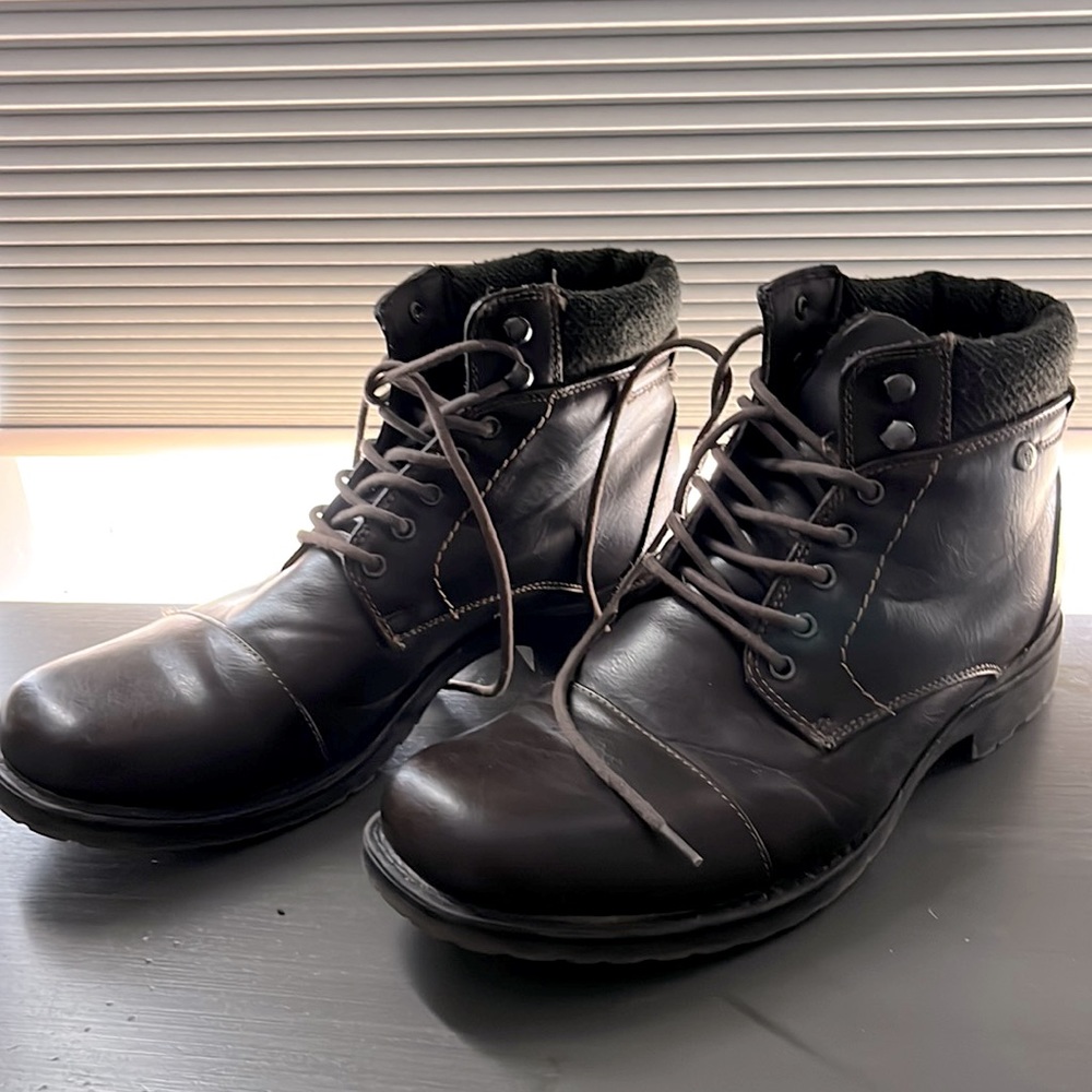 Last Chance markdown- Call It Spring Leather lace up combat style  boots